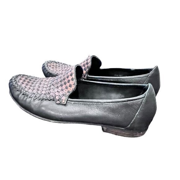 Cole Haan Men's Slip On Loafers Size‎ 9 B Black Brown Basket Weave Soft Leather - Picture 7 of 10